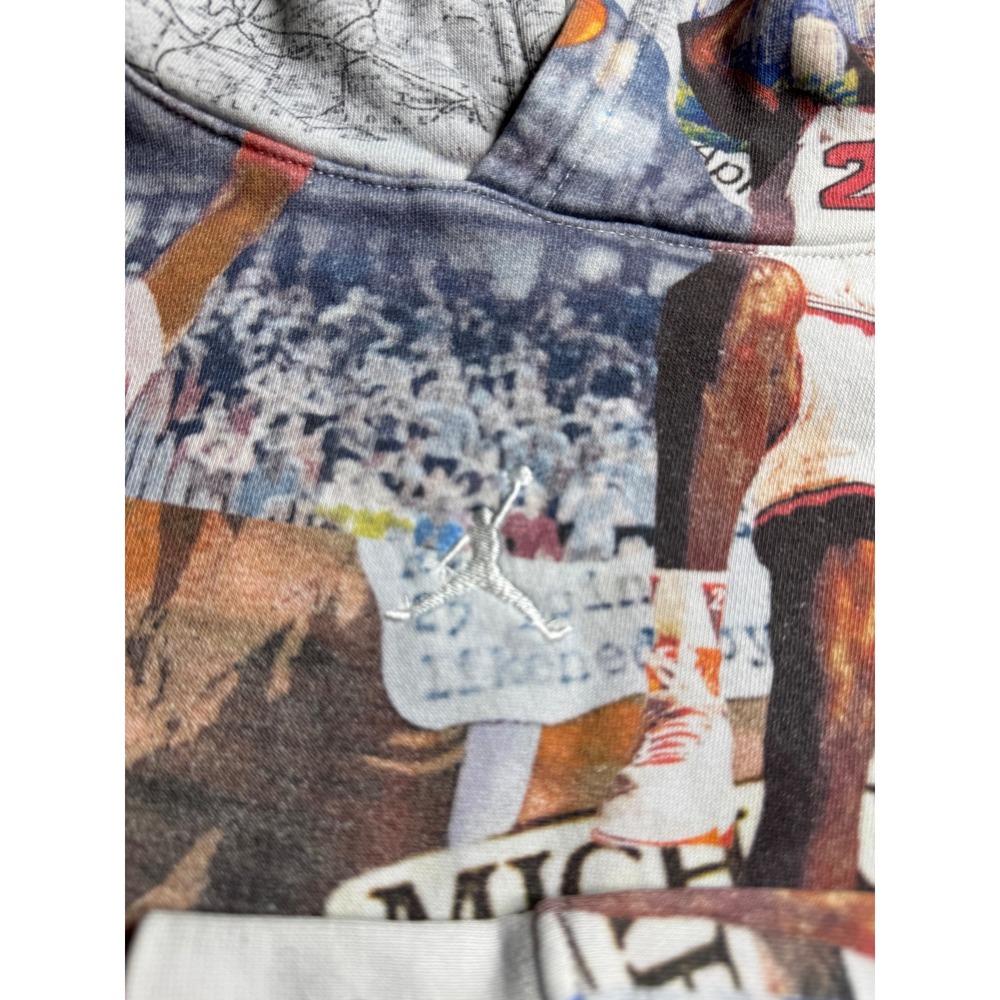 Jordan Kids All Over Print Flight Collage Hoodie Sweatshirt Multi Color Large - Picture 7 of 8